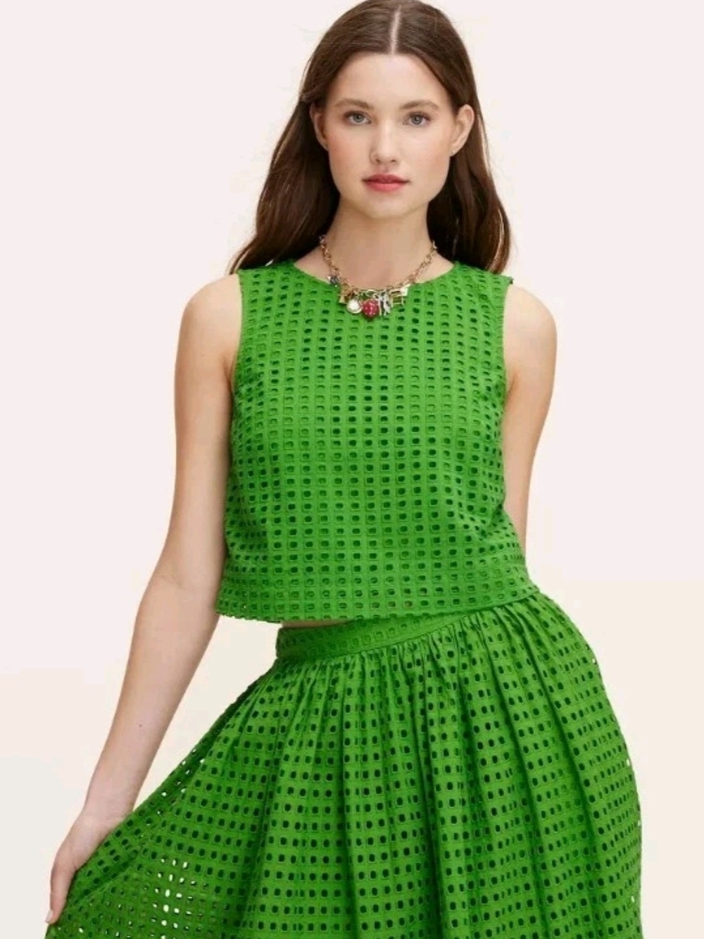 Kate Spade x Target Green Eyelet Shell Set Large - 2 Piece Set - Skirt & Top New